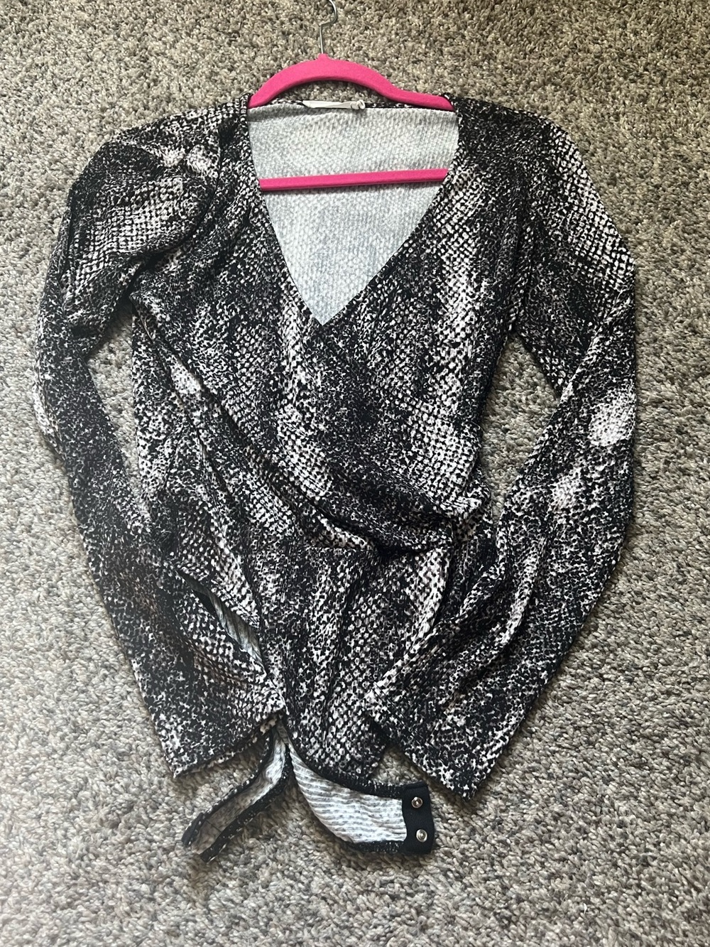 Lush Snake Print Wrap-Front Bodysuit